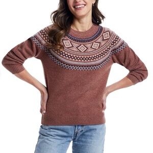 Original Weatherford Vintage Women's Fair Isle Sweater in Copper